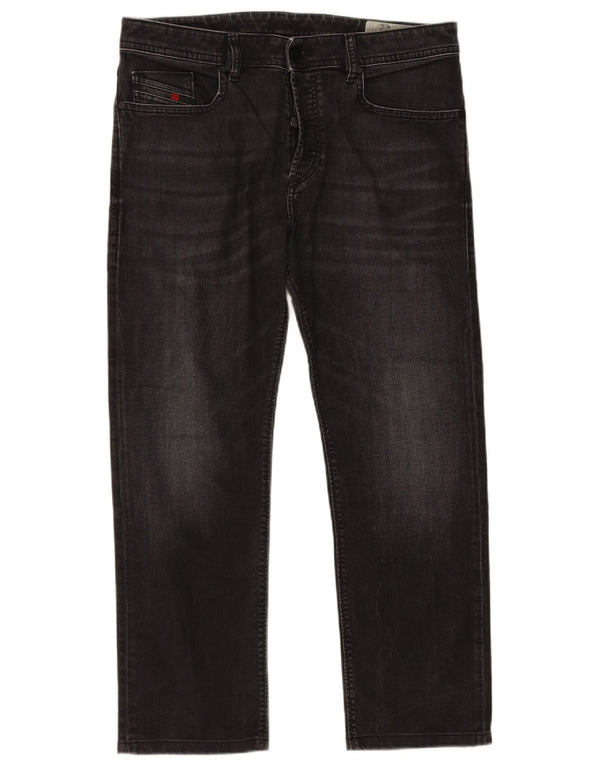 Diesel Mens Buster Regular Slim Tapered Jeans W33 L26 Algodão Preto
