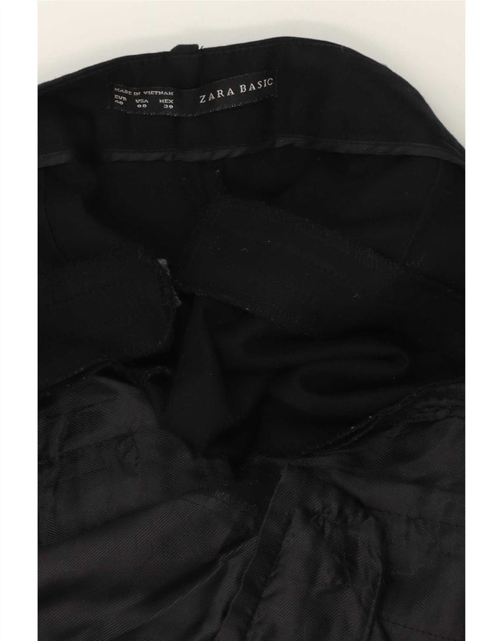 Calça feminina reta cortada Zara EU 40 médio W30 L25 preta