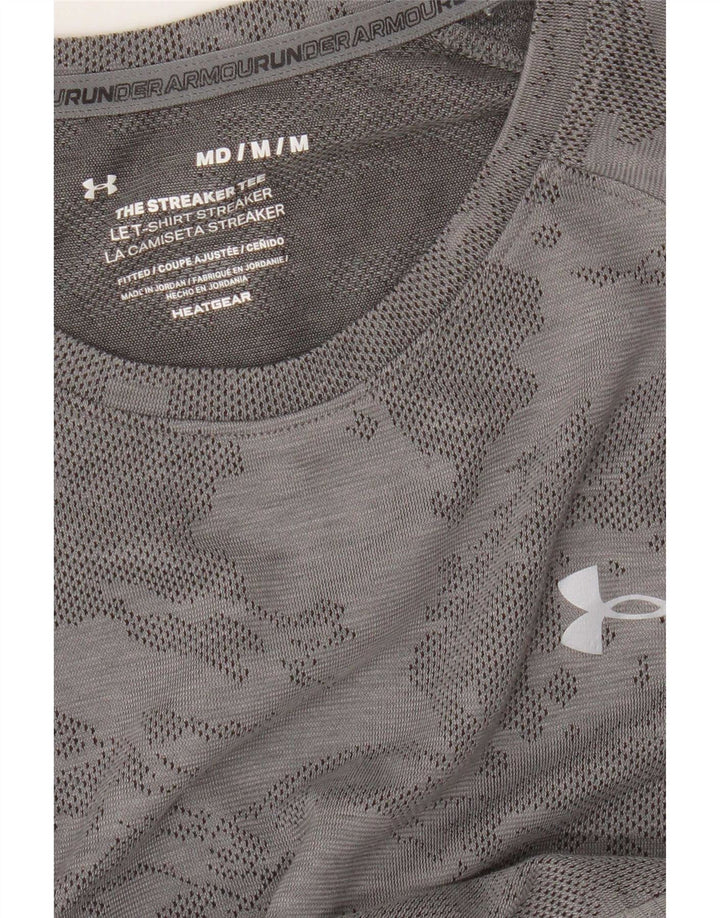 Camiseta masculina Under Armour Heat Gear Top camuflagem cinza médio