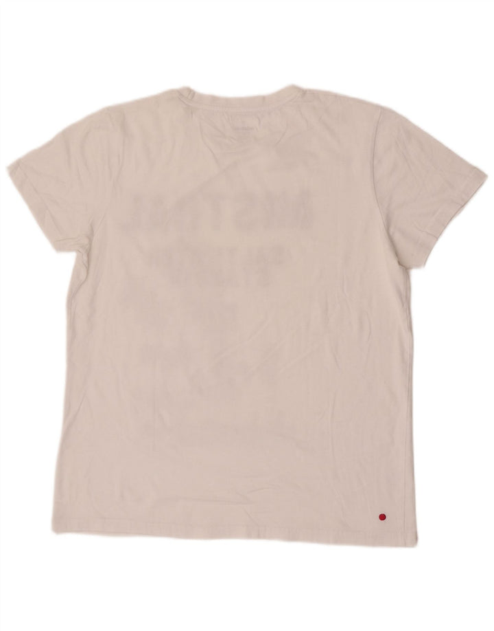 Camiseta gráfica masculina Mistral Top grande de algodão branco