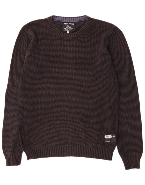 Suéter masculino Jack & Jones com gola redonda, pequeno algodão preto