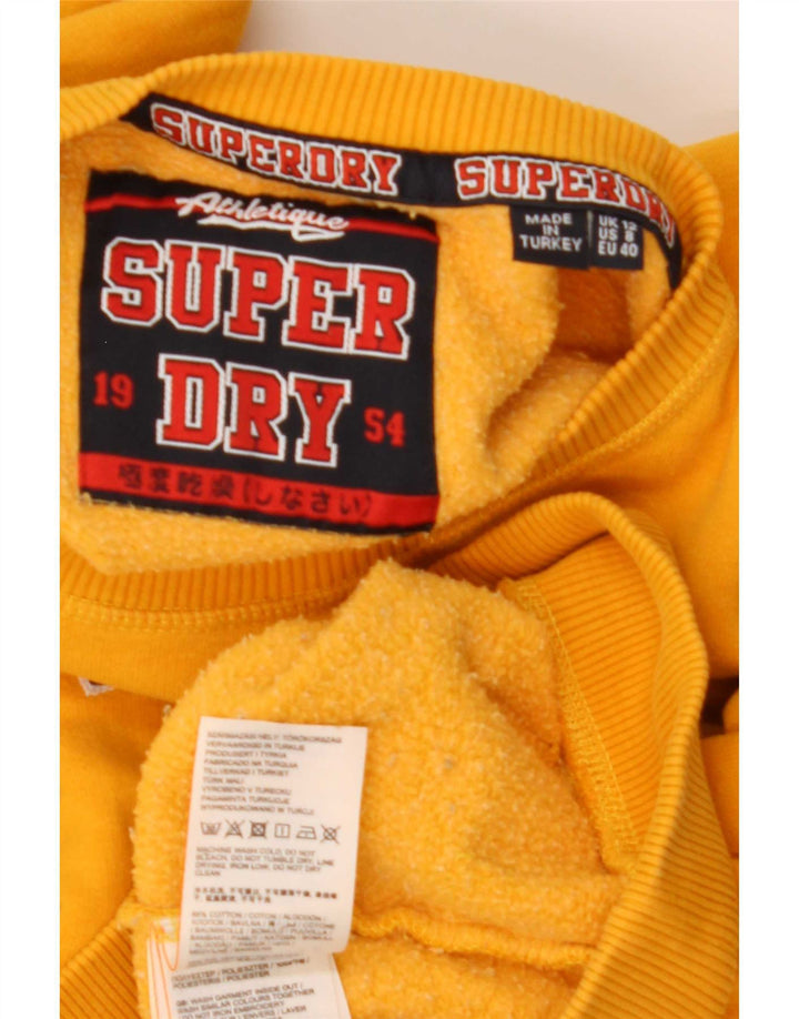 Superdry feminino gráfico oversized moletom jumper UK 12 médio amarelo