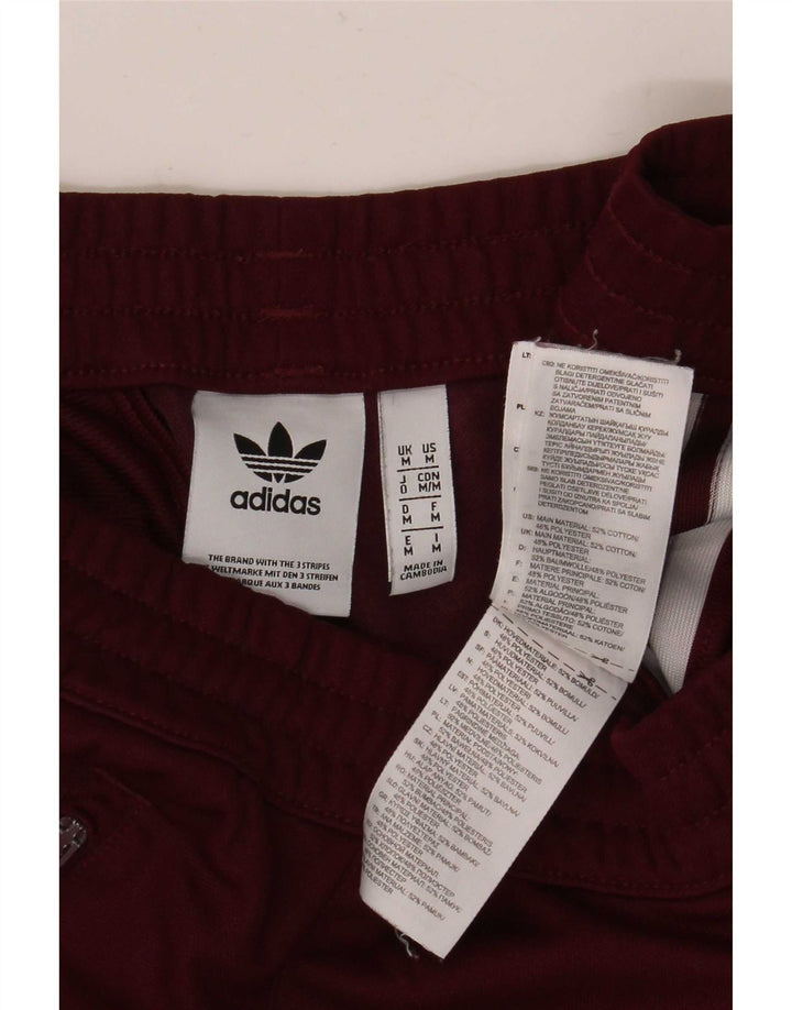 Adidas Mens Calças de Treino Médio Algodão Borgonha
