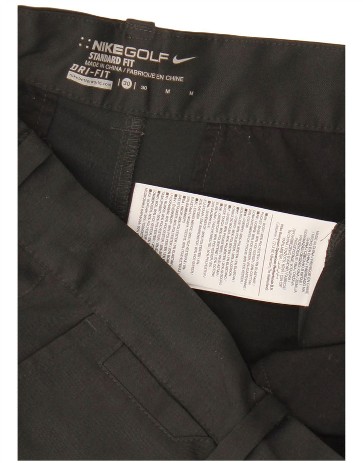 Shorts esportivos masculinos Nike Dri Fit Standard W30 poliéster preto médio