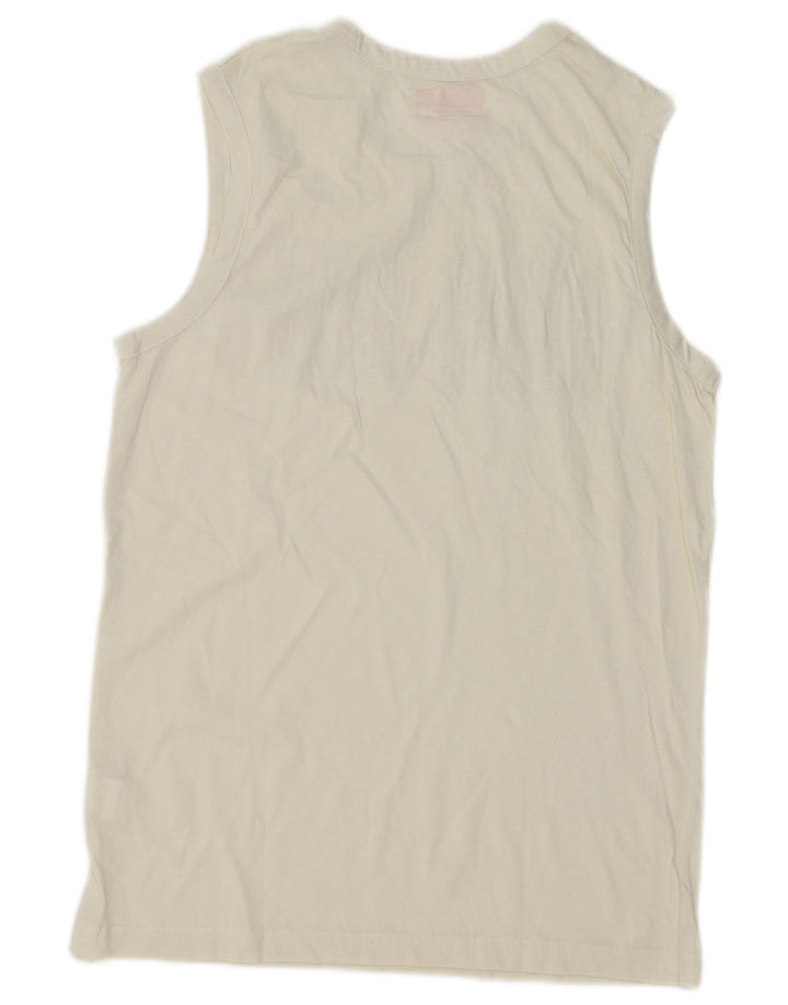 Camiseta gráfica masculina Kappa Top médio algodão branco