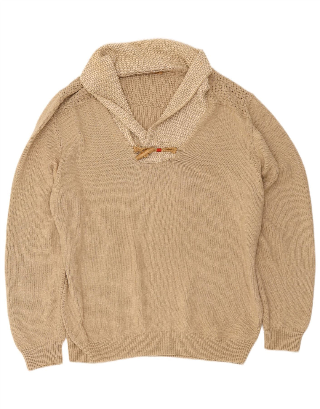 Suéter masculino Massimo Dutti com gola xale 2XL algodão bege