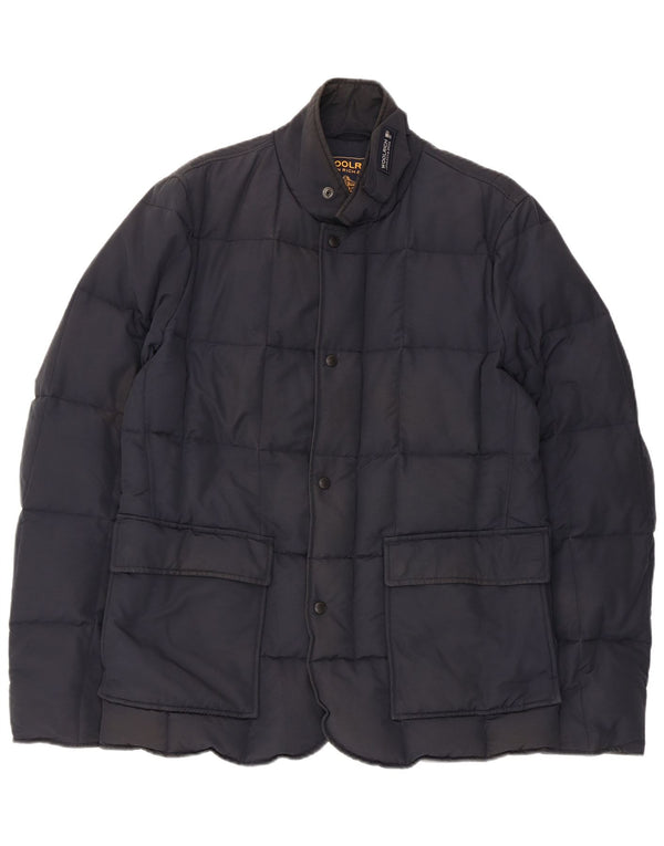 Jaqueta acolchoada masculina Woolrich Reino Unido 38 algodão azul marinho médio