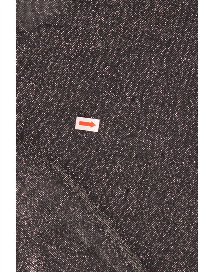 Blusa feminina VINTAGE de grandes dimensões Reino Unido 16 grande poliéster preto manchado