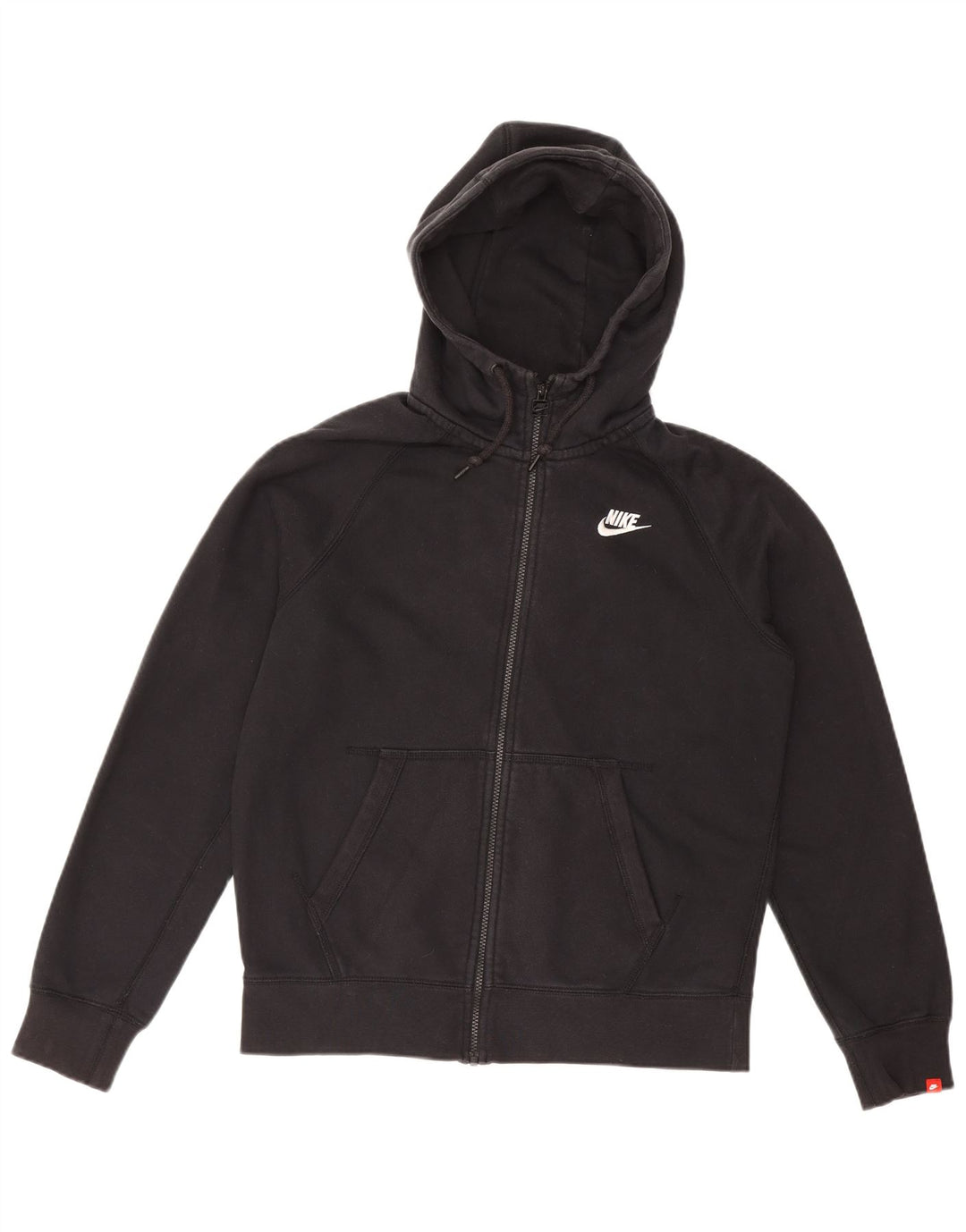 Suéter masculino Nike com capuz e zíper médio preto algodão