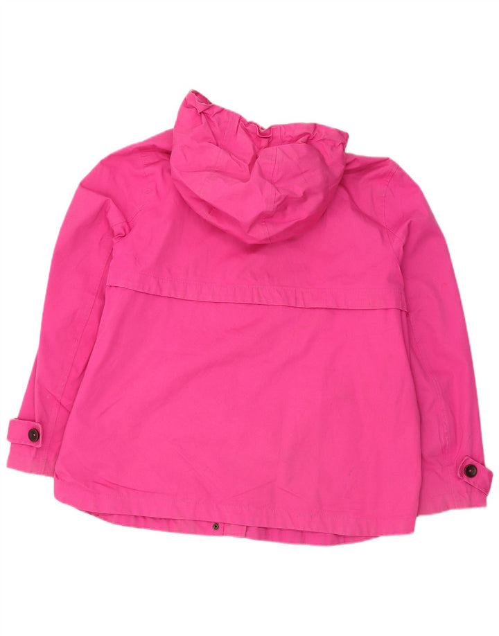 Jaqueta de chuva feminina com capuz JOULES UK 18 XL algodão rosa