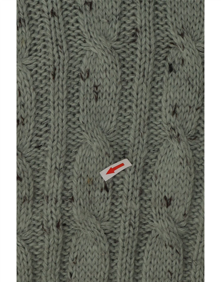 Suéter masculino vintage com gola redonda XL verde salpicado acrílico