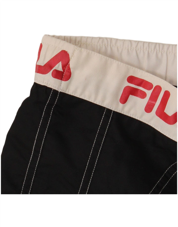 Shorts de natação Fila masculino gráfico médio preto colorblock