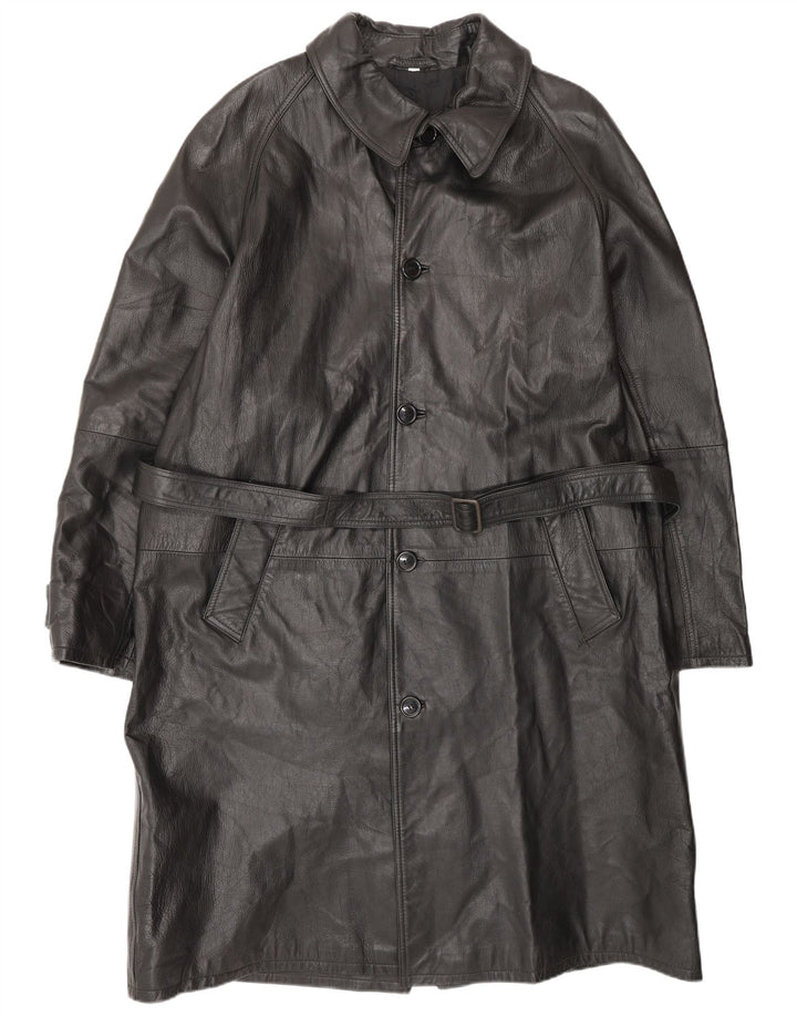 Casaco de couro masculino VINTAGE IT 52 XL couro preto