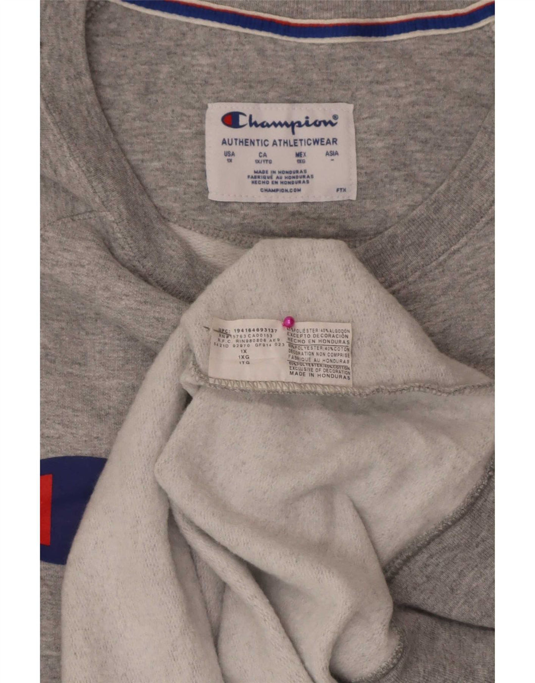Champion Mens Graphic Moletom Jumper XL Cinza Poliéster