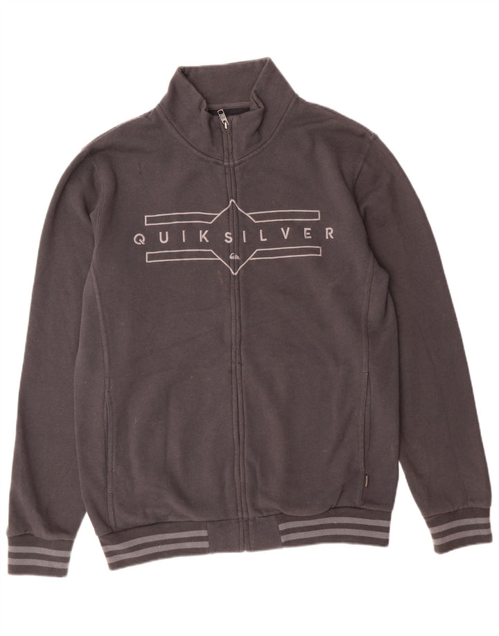 Jaqueta masculina Quiksilver com agasalho gráfico cinza médio algodão esportivo
