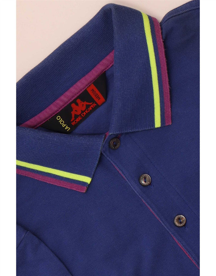 Camisa polo masculina Kappa listrada azul média