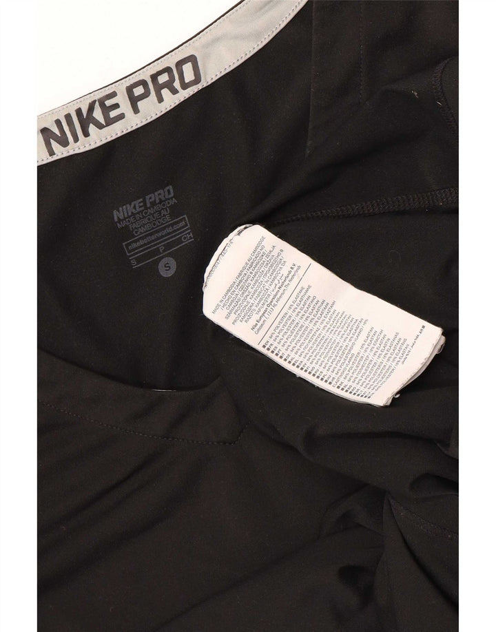 Top Nike Dri Fit Feminino Manga Longa UK 8 Pequeno Poliéster Preto