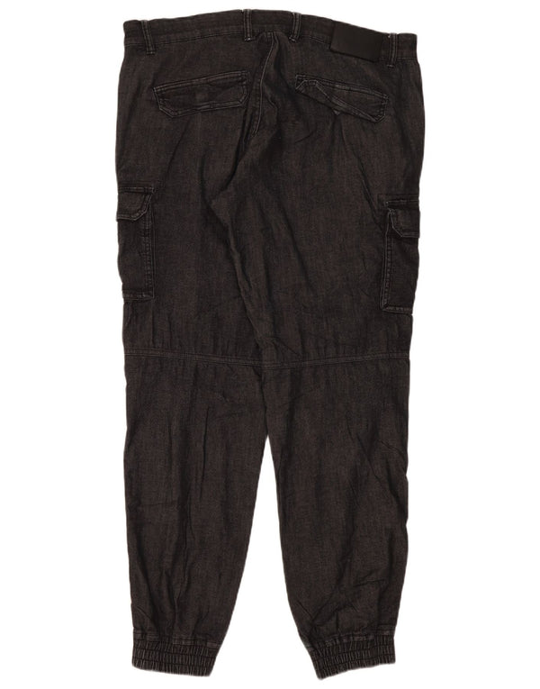 Gas Womens Joggers Cargo Calças XL W36 L31 Cinza Algodão