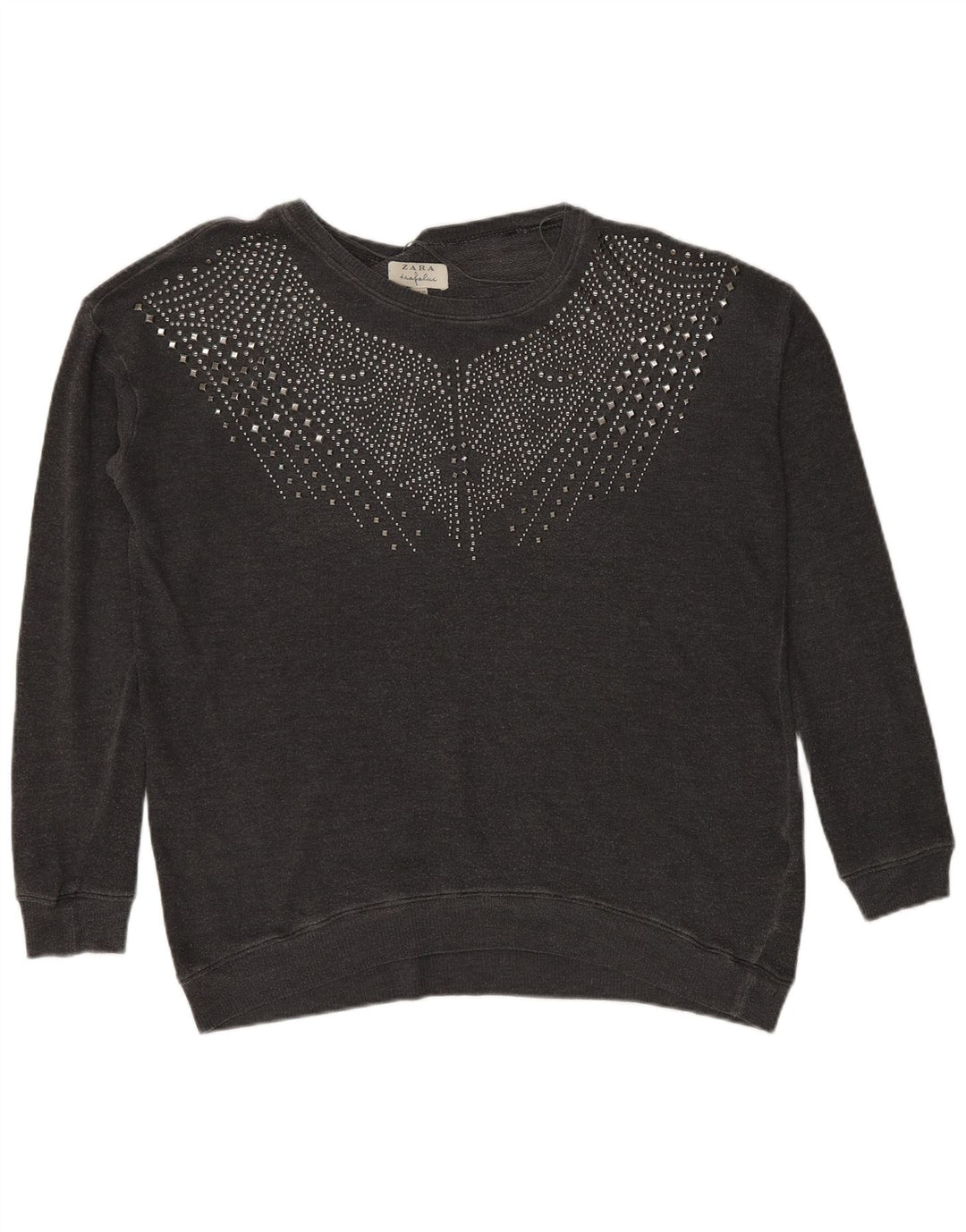 Zara Womens Trafaluc Moletom Jumper Reino Unido 14 Médio Cinza