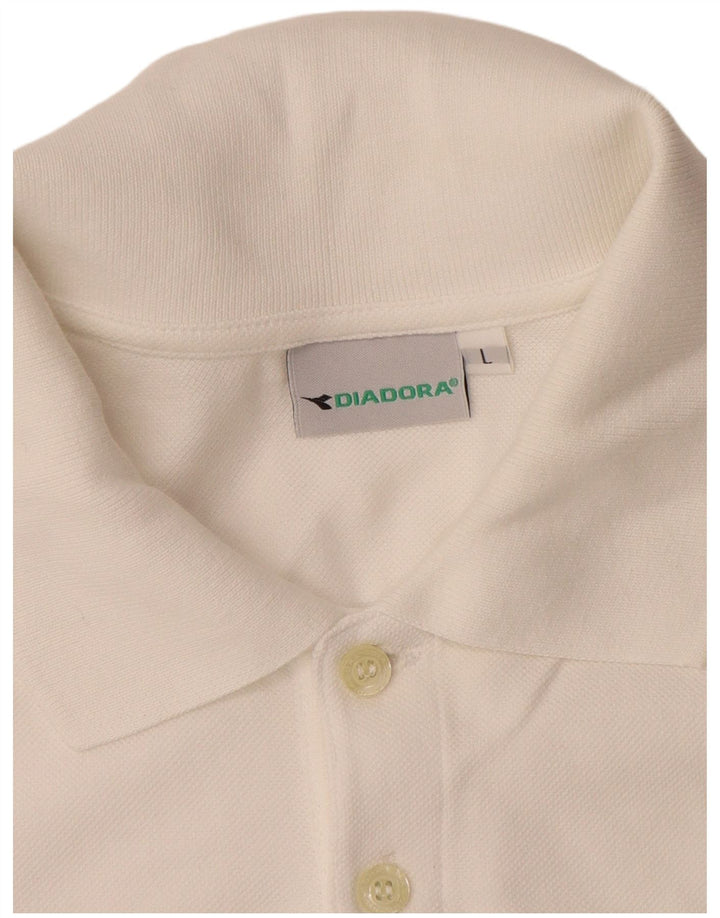 Camisa polo masculina Diadora grande algodão branco