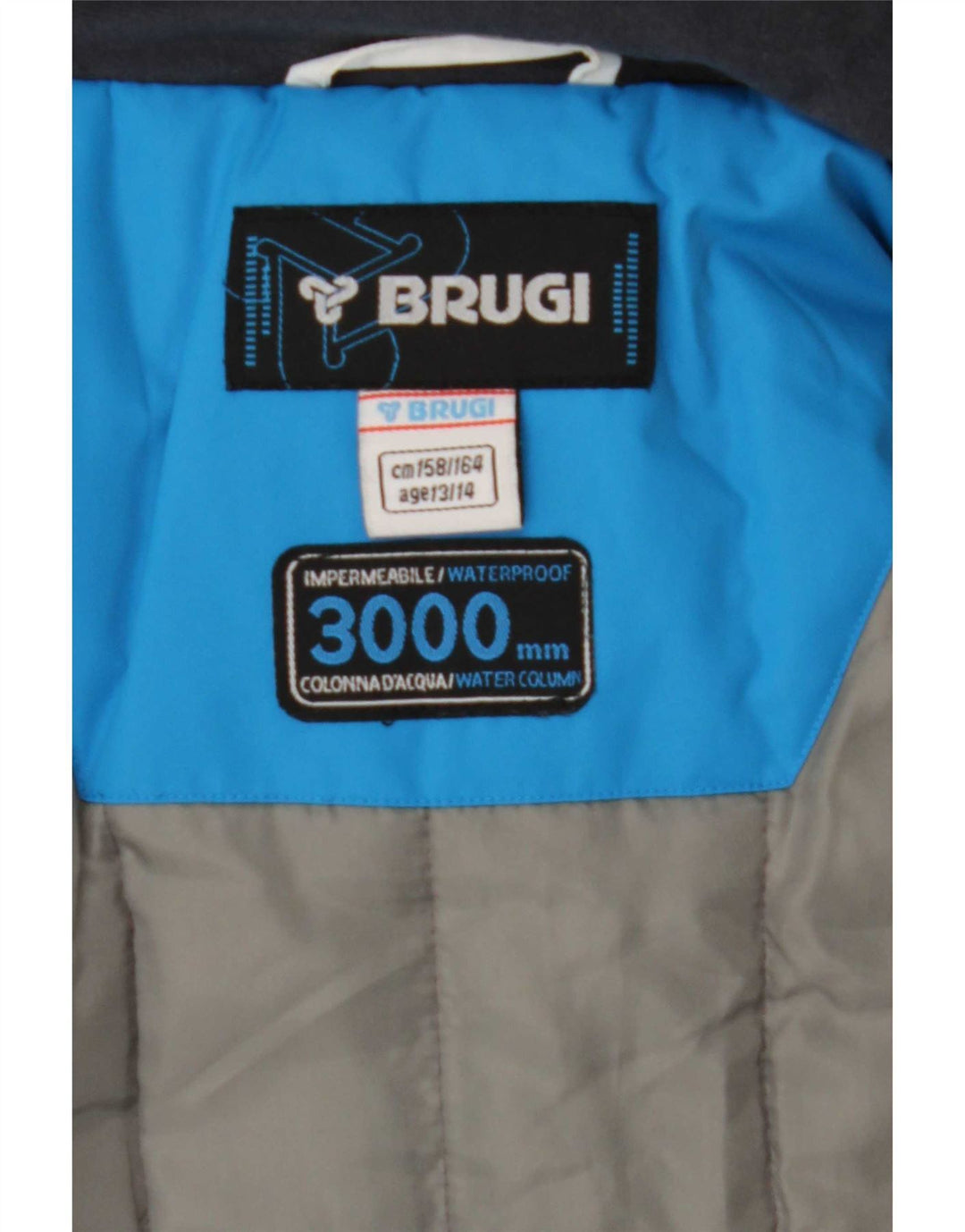 Jaqueta de chuva com capuz para meninos Brugi 13-14 anos azul colorblock