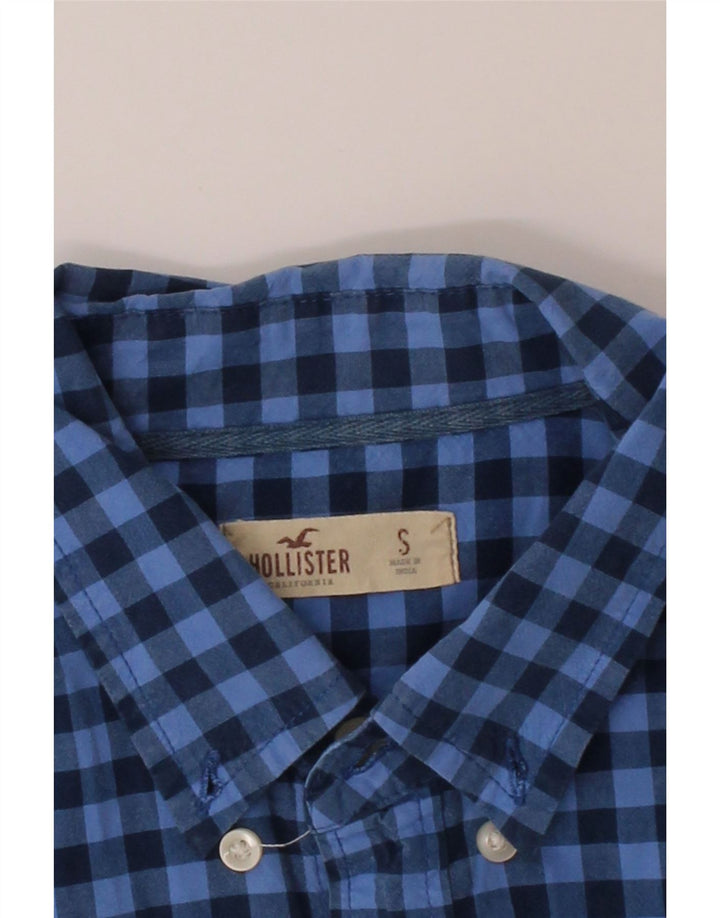 HOLLISTER Mens Shirt Small Blue Gingham Cotton Vintage Hollister and Second-Hand Hollister from Messina Hembry 
