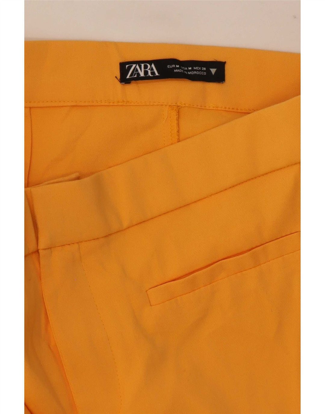 Calça casual feminina Zara Bootcut médio W30 L26 amarelo