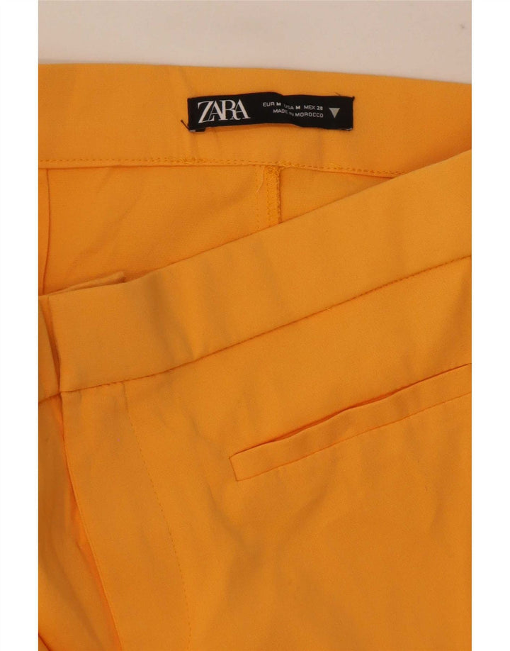 Calça casual feminina Zara Bootcut médio W30 L26 amarelo