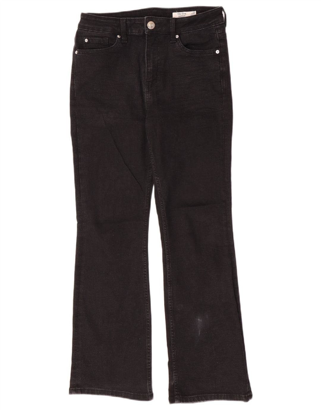 Marks & Spencer Feminino The Eva Bootcut Jeans Reino Unido 10 Pequeno W26 L28 Preto