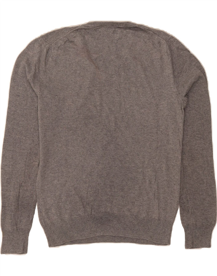 J. CREW Mens V-Neck Jumper Sweater Small Grey Cotton Vintage J. Crew and Second-Hand J. Crew from Messina Hembry 