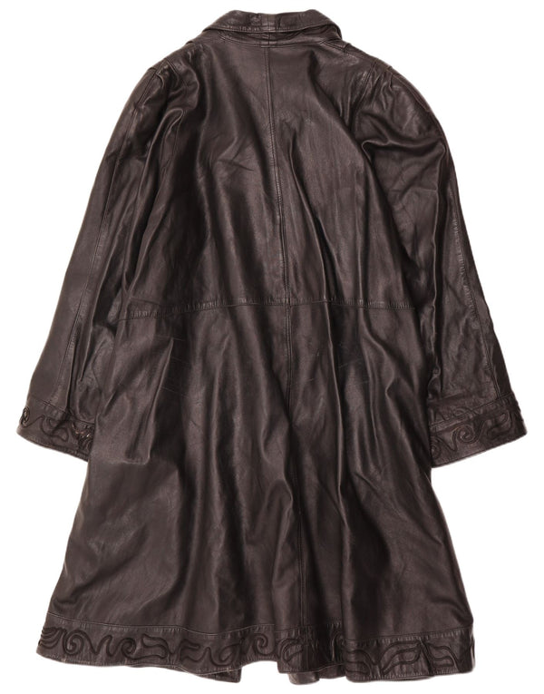 Casaco de couro feminino vintage IT 50 XL Preto