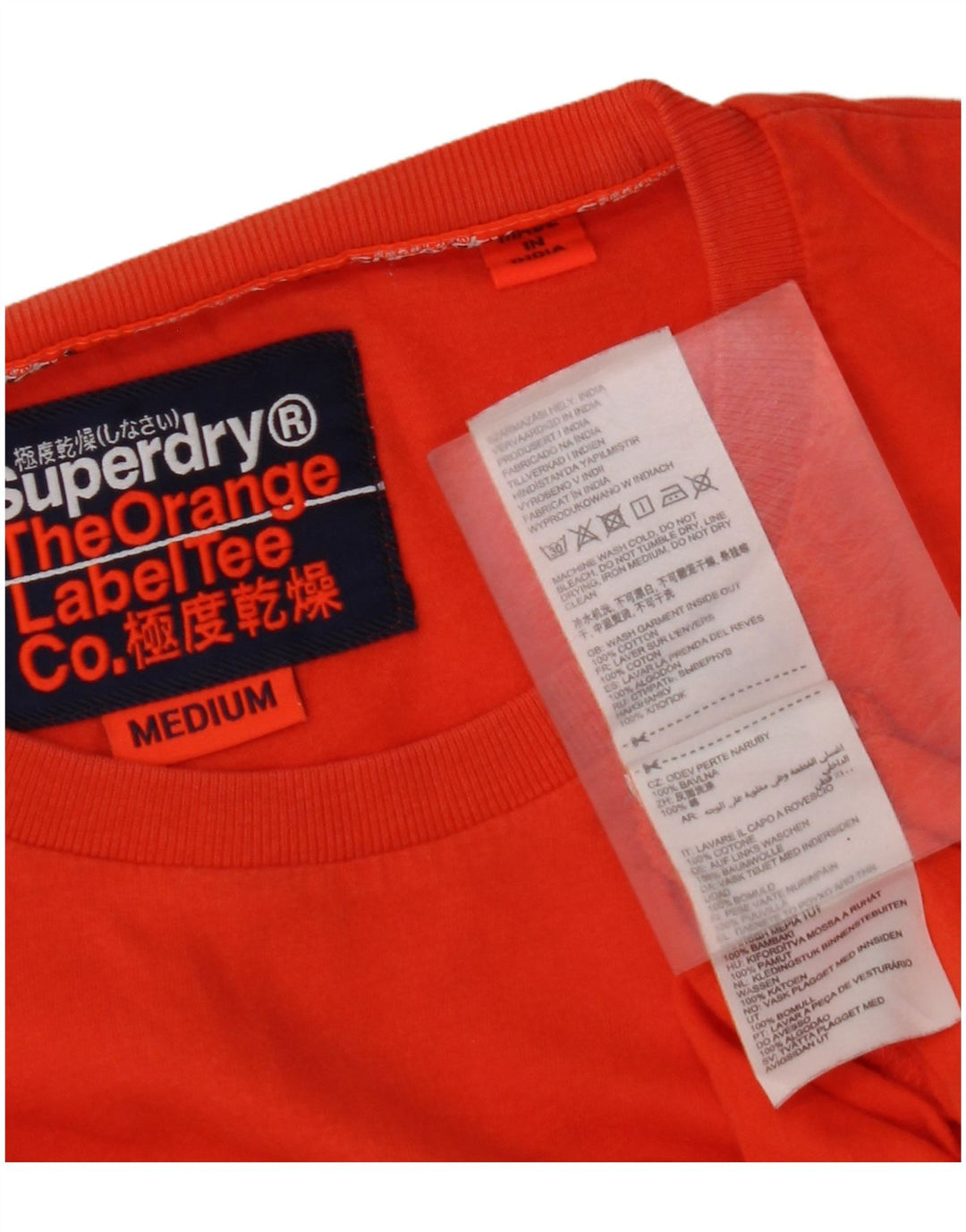 Camiseta masculina SUPERDRY Top médio algodão laranja