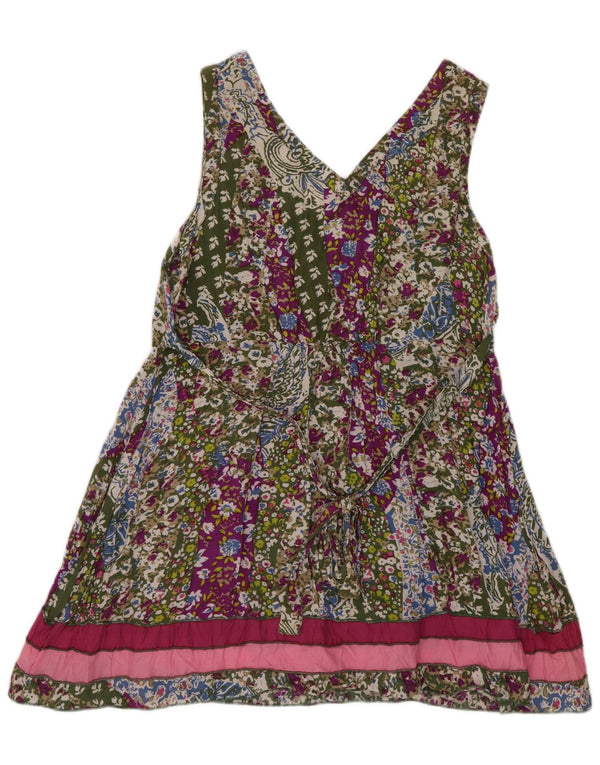 Túnica feminina sem mangas Joe Browns UK 8 pequena floral multicolorida