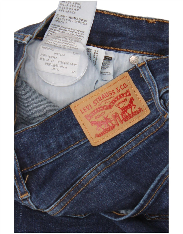 Jeans skinny feminino LEVI'S W27 L30 algodão azul marinho