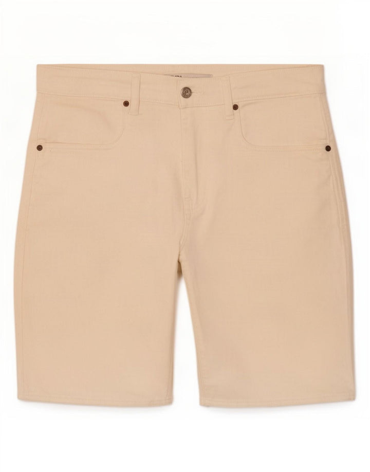 Zara Mens Denim Shorts EU 42 Grande W32 Off White