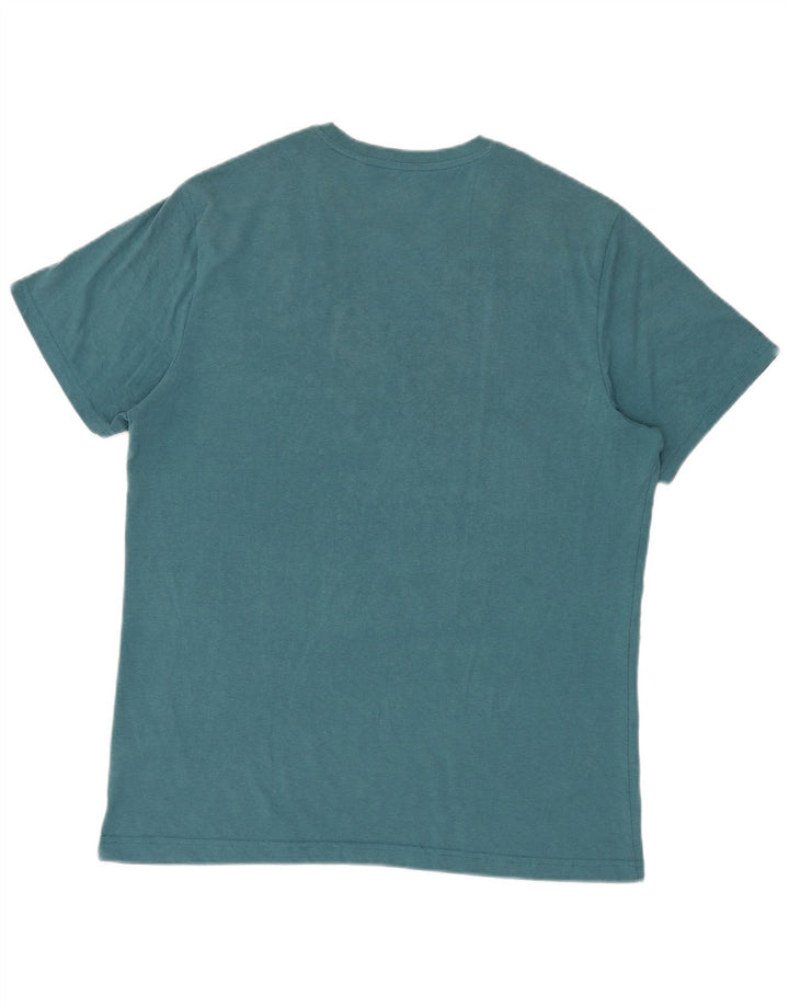 Camiseta gráfica masculina Penguin Top XL algodão azul