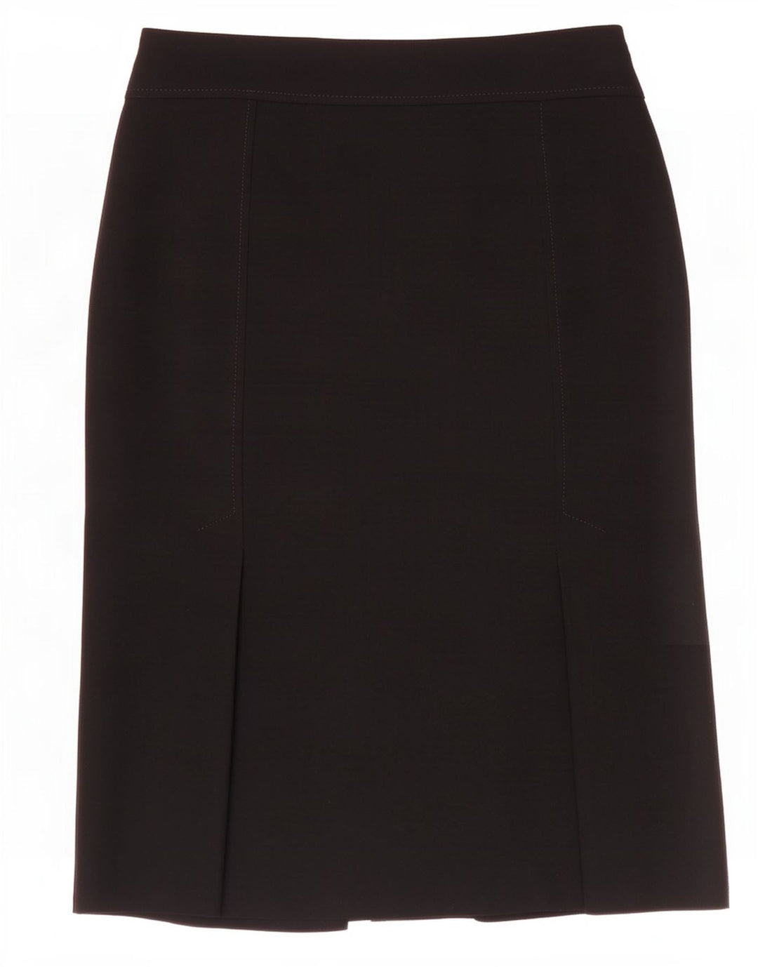 Saia reta feminina Marks & Spencer Reino Unido 12 médio W30 poliéster preto