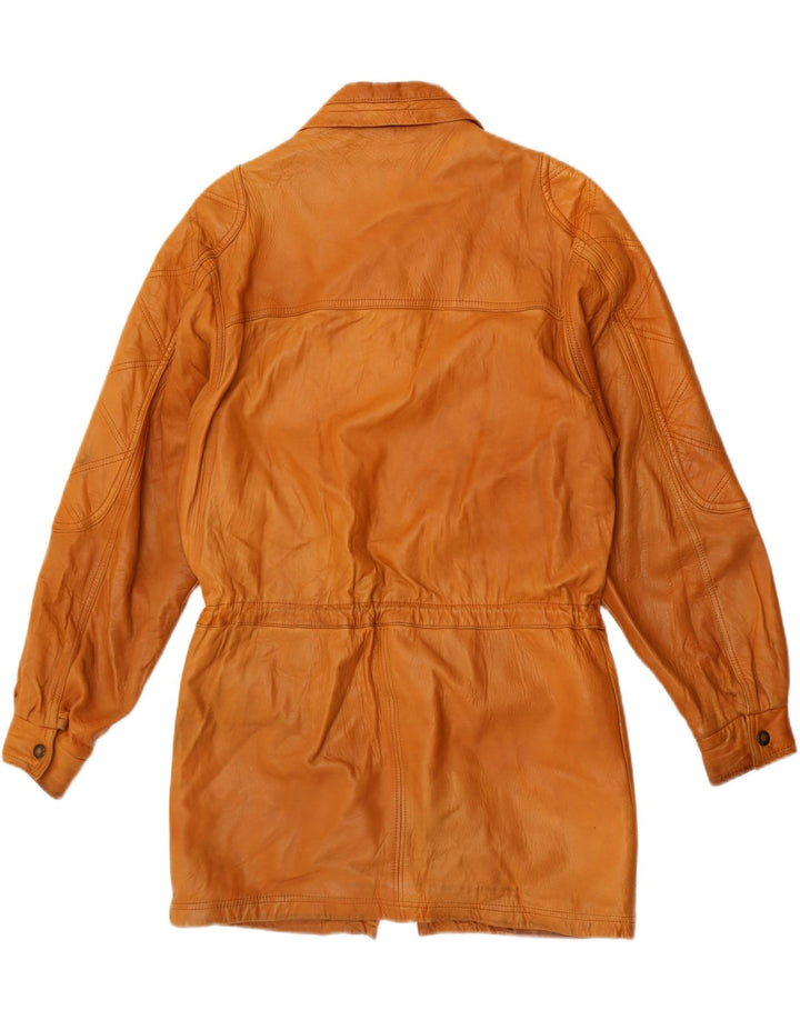 Jaqueta de couro masculina vintage UK 40 grande marrom