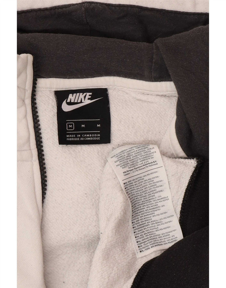 Suéter Nike masculino com capuz e gola com zíper, médio, branco, algodão colorblock
