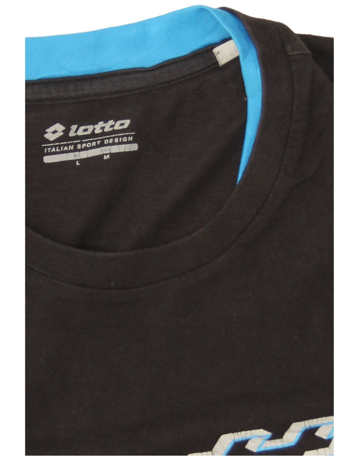 Camiseta gráfica masculina LOTTO Top médio preto