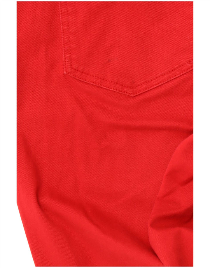 Calça feminina casual skinny REISS Reino Unido 12 médio W30 L32 algodão vermelho