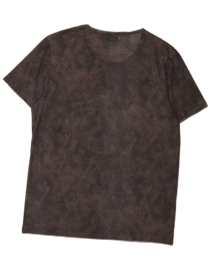 Camiseta masculina Rifle com estampa gráfica cinza médio tie-dye