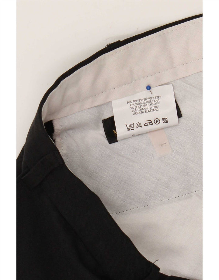Calça chino reta masculina Marks & Spencer W38 L29 poliéster preto