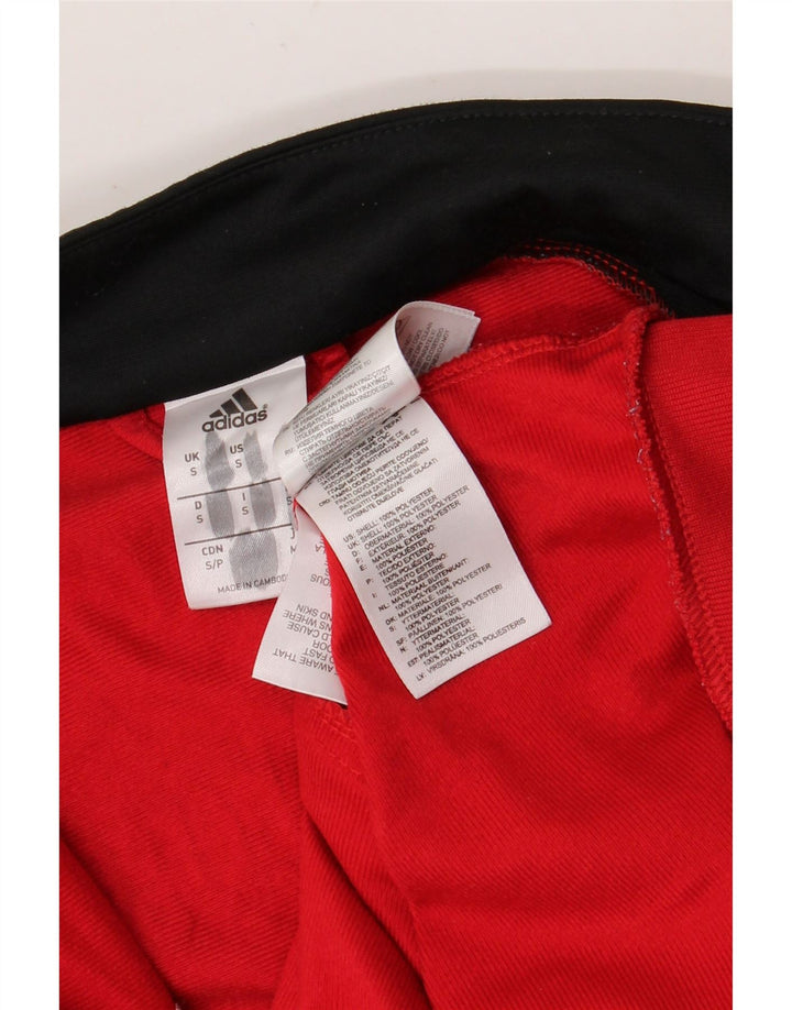 Adidas Mens Graphic Tracksuit Top Jacket Pequeno Poliéster Colorblock Vermelho