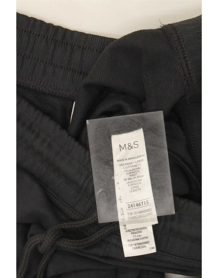 Calça de treino feminina Marks & Spencer Reino Unido 16 grande algodão cinza
