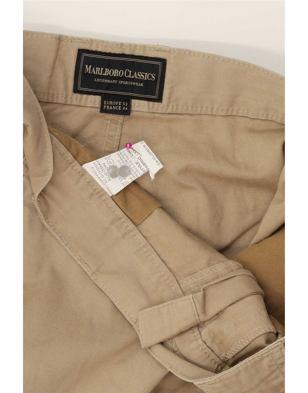 Shorts cargo masculino Marlboro Classics EU 52 XL W36 algodão bege