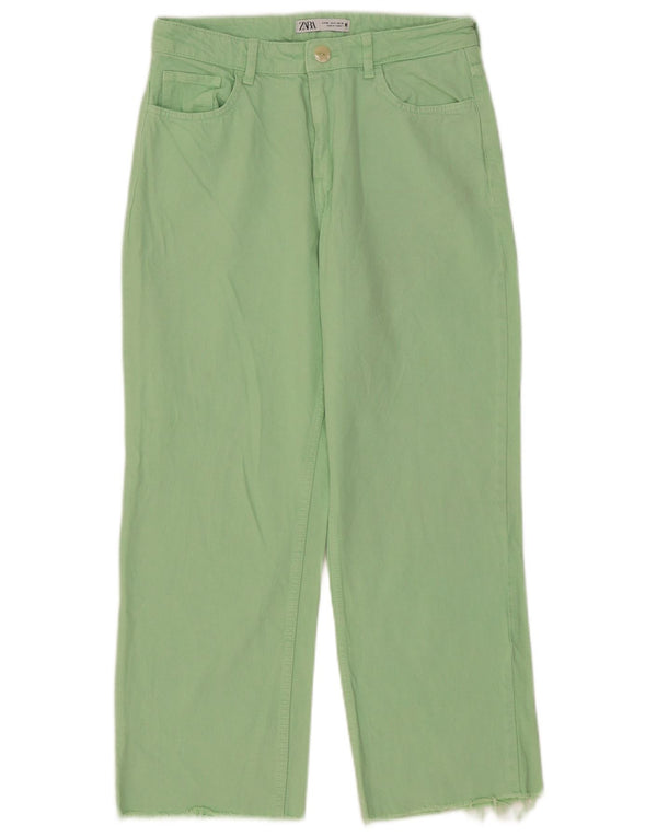 Calça jeans reta feminina Zara EU 40 médio W30 L26 algodão verde