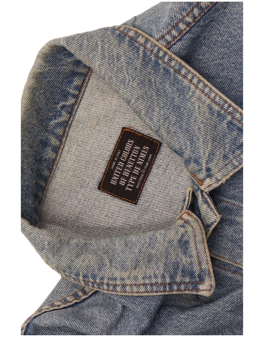 Jaqueta jeans masculina Benetton UK 42 XL azul