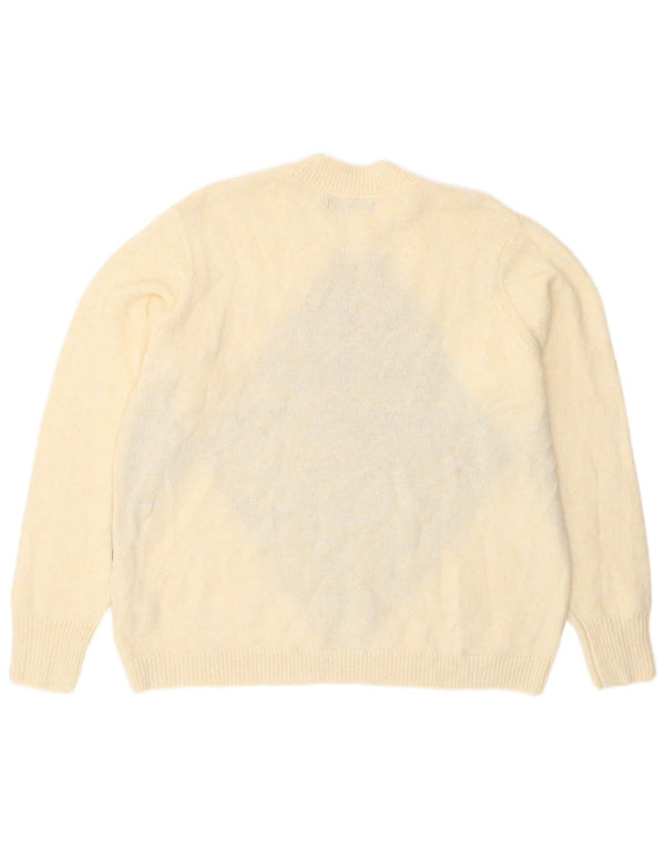 Suéter feminino Marks & Spencer com gola redonda, tamanho UK 16, grande, branco