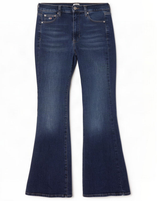 Tommy Hilfiger Womens Sylvia High Rise Flared Jeans W28 L30 Azul Algodão